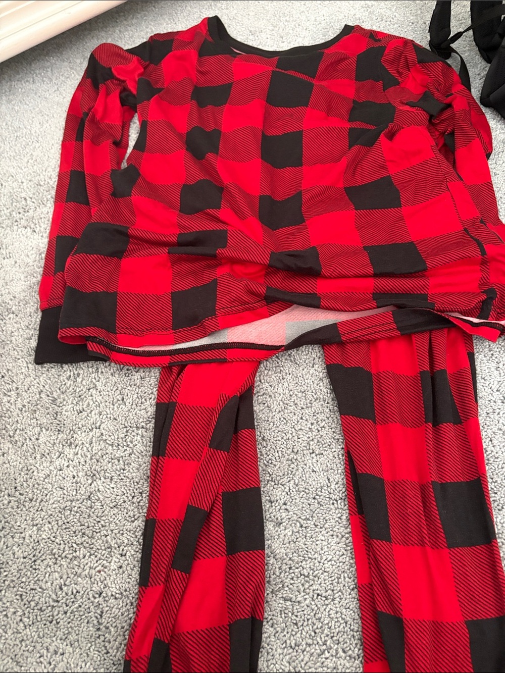 Kids Red and Black Buffalo Plaid Pajama Set